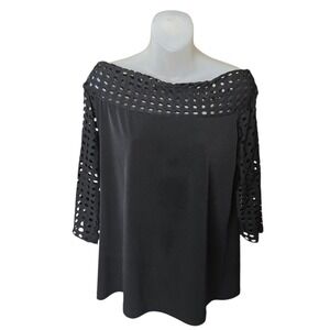 Ciara Sun Woo Womens Whimsigoth Artsy Top Size XL Black Avant Garde